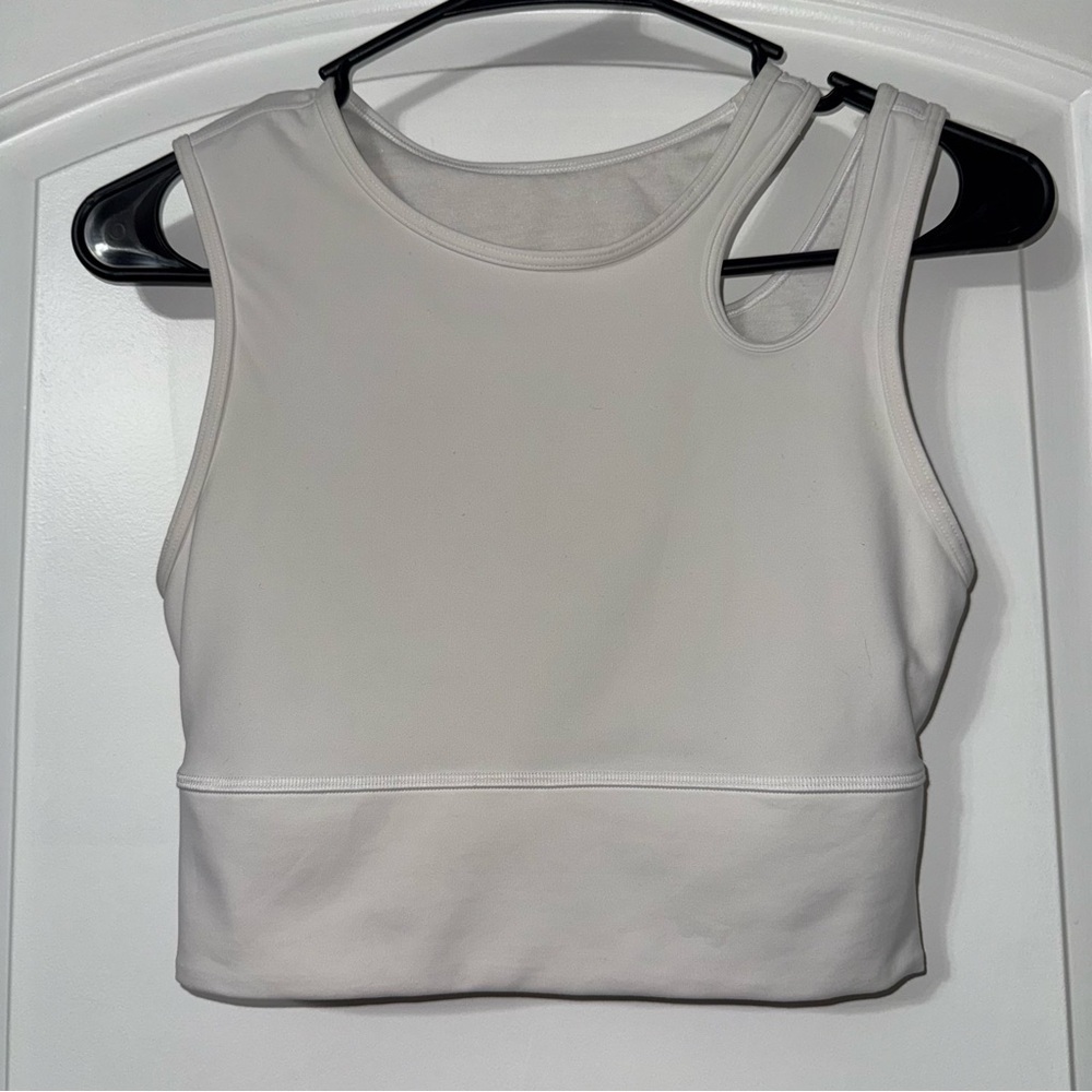 Lululemon Mastered Motion Cropped Tank Women’s Size 4 White No Padding W1CA5S